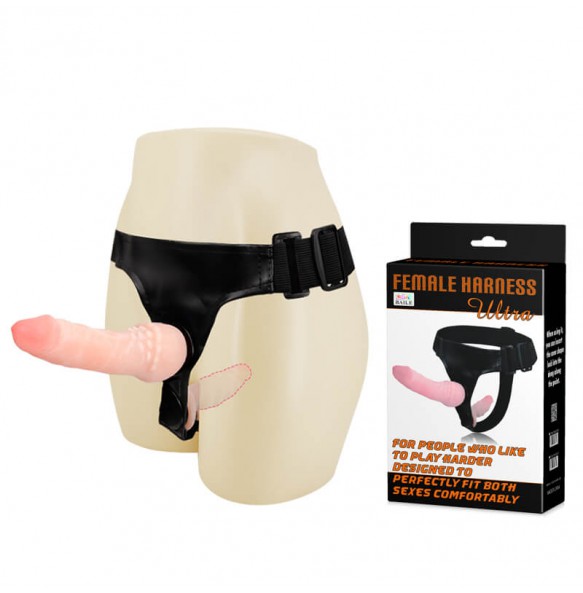 BAILE - Double Dongs Strap Ons Realistic Dildo Harness (L:16.5cm - D:3.5cm)